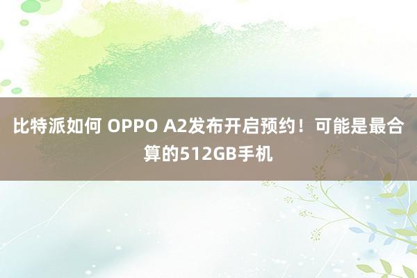 比特派如何 OPPO A2发布开启预约！可能是最合算的512GB手机