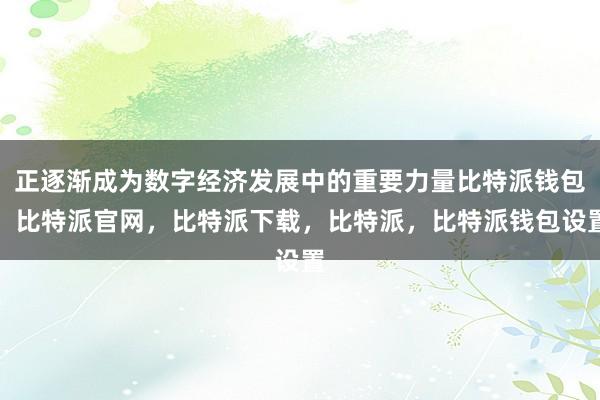 正逐渐成为数字经济发展中的重要力量比特派钱包，比特派官网，比特派下载，比特派，比特派钱包设置