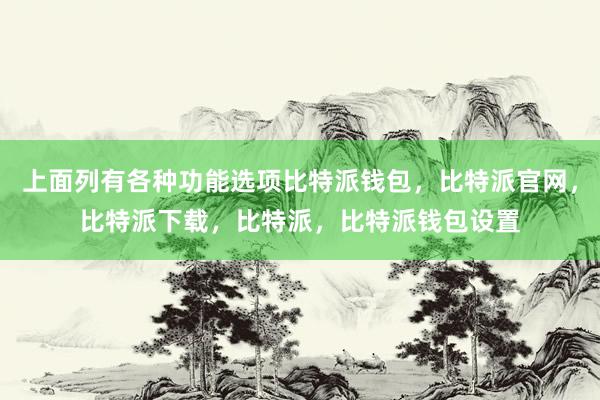 上面列有各种功能选项比特派钱包，比特派官网，比特派下载，比特派，比特派钱包设置