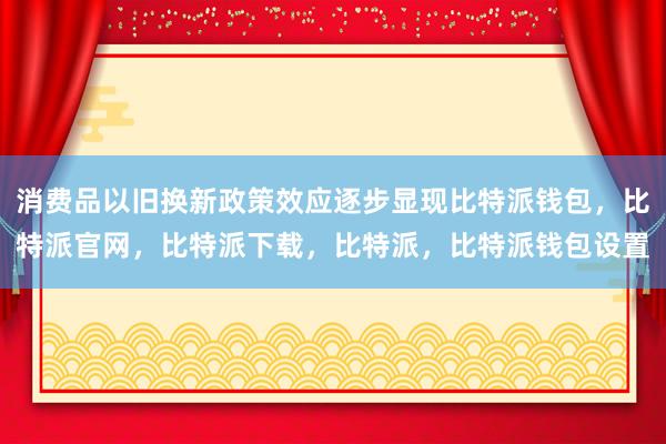 消费品以旧换新政策效应逐步显现比特派钱包，比特派官网，比特派下载，比特派，比特派钱包设置