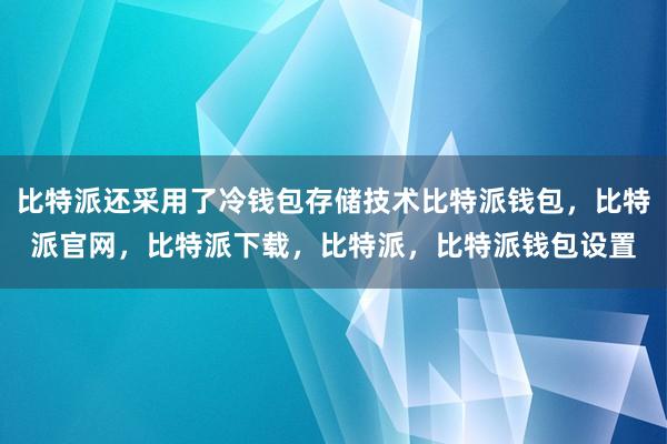 比特派还采用了冷钱包存储技术比特派钱包，比特派官网，比特派下载，比特派，比特派钱包设置