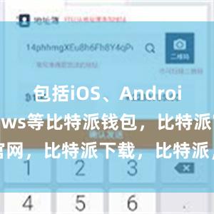 包括iOS、Android、Windows等比特派钱包，比特派官网，比特派下载，比特派，比特派钱包设置