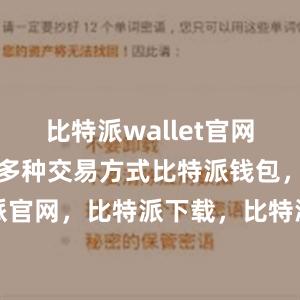 比特派wallet官网版还提供了多种交易方式比特派钱包，比特派官网，比特派下载，比特派，比特派钱包设置